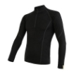 Obrázok z SENSOR MERINO ACTIVE pánske tričko dl.rukáv stojačik zips čierna