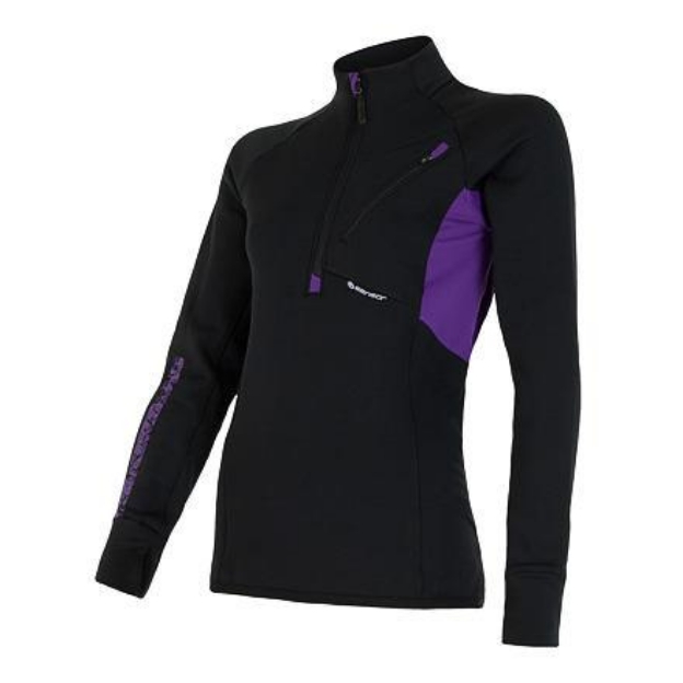 Obrázok z SENSOR TECNOSTRETCH dámska mikina kr.zip čierna