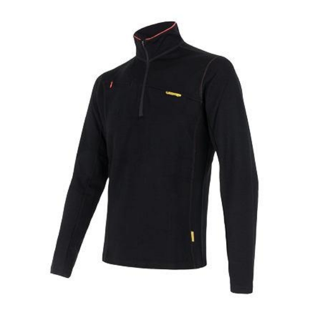 Obrázok z SENSOR MERINO UPPER pánska mikina krátky zips čierna