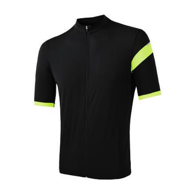 Obrázok z SENSOR CYKLO CLASSIC pánsky dres kr.rukáv celozip čierna / reflex žltá