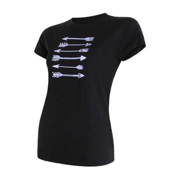 Obrázok z SENSOR MERINO ACTIVE ARROWS dámske tričko kr.rukáv čierna