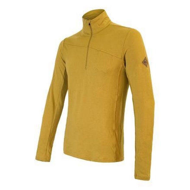 Obrázok z SENSOR MERINO EXTREME pánske tričko dl.rukáv zips mustard