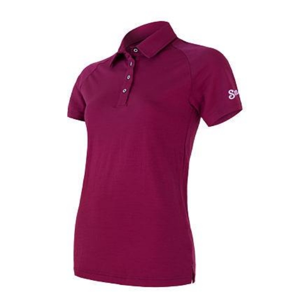 Obrázok z SENSOR MERINO ACTIVE POLO dámske tričko kr.rukáv lilla