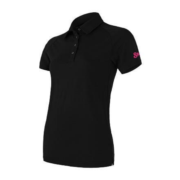 Obrázok z SENSOR MERINO ACTIVE POLO dámske tričko kr.rukáv čierna