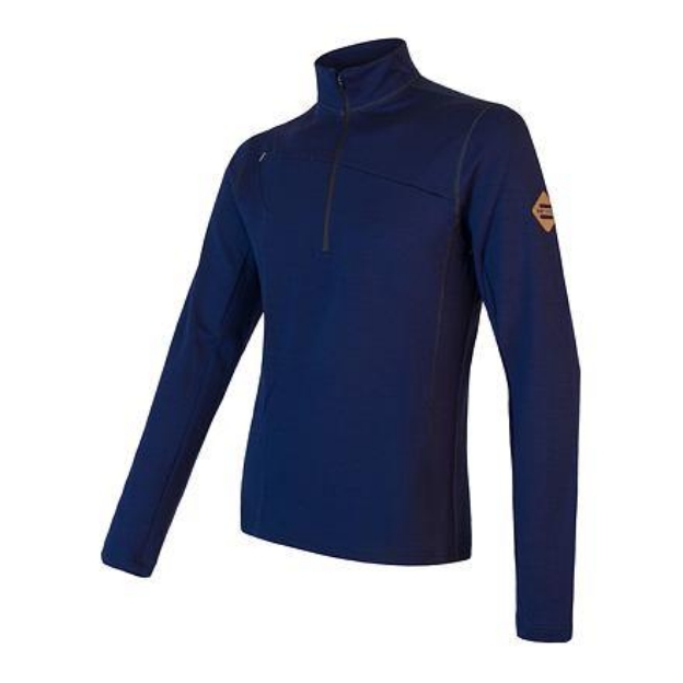 Obrázok z SENSOR MERINO UPPER pánska mikina krátky zips deep blue