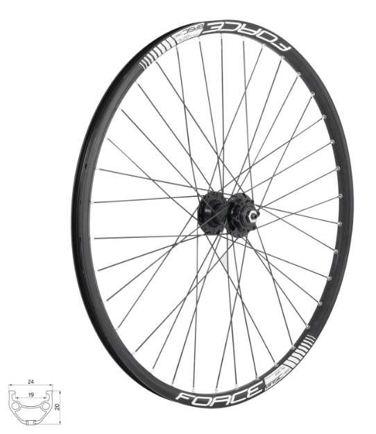 Obrázok z Bicykel predný FORCE BASIC DISC 622x19 F804332-6d 32d