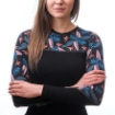 Obrázok z SENSOR MERINO IMPRESS dámske tričko dl.rukáv čierna / floral