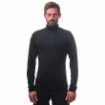 Obrázok z SENSOR MERINO UPPER pánska mikina krátky zips čierna