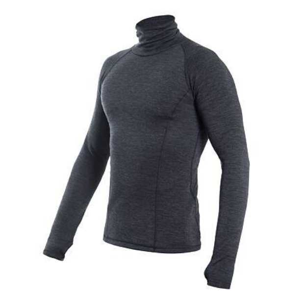 Obrázok z SENSOR MERINO BOLD pánske tričko dl.rukáv roll neck anthracite gray