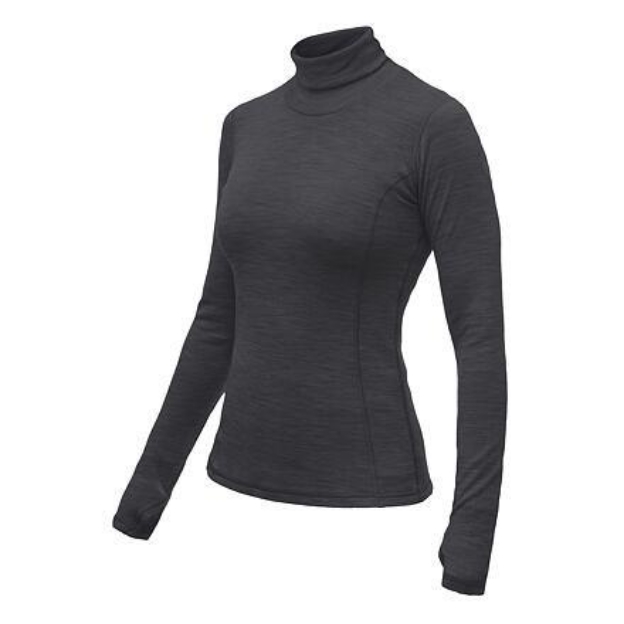 Obrázok z SENSOR MERINO BOLD dámske tričko dl.rukáv roll neck anthracite gray
