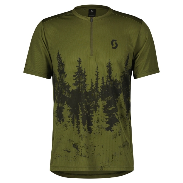 Obrázok z Scott Shirt Trail Flow Zip SS Firgreen/Black